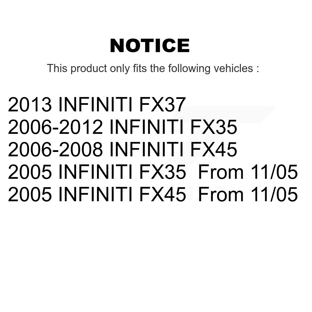 Front Rear Coated Drilled Slotted Disc Brake Rotors Kit For INFINITI FX35 FX45 FX37 KD-100481 - Image 2