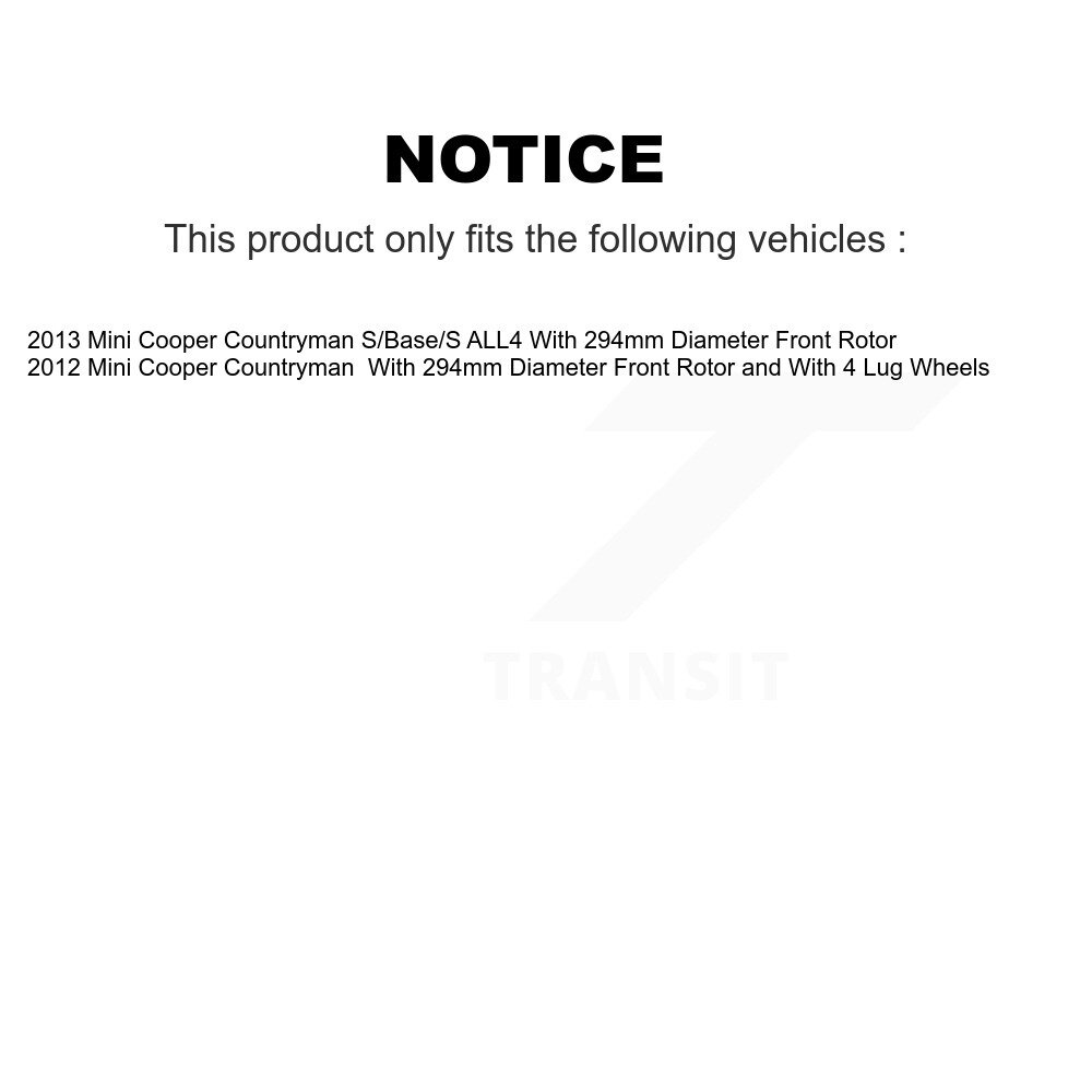 Front Rear Coated Drilled Slotted Disc Brake Rotors Kit For Mini Cooper Countryman KD-100483 - Image 2