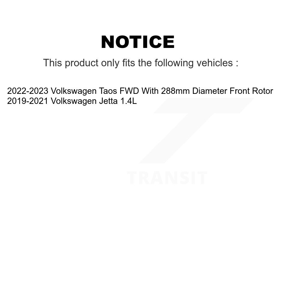 Front Rear Coated Drilled Slotted Disc Brake Rotors Kit For Volkswagen Jetta Taos KD-100572 - Image 2