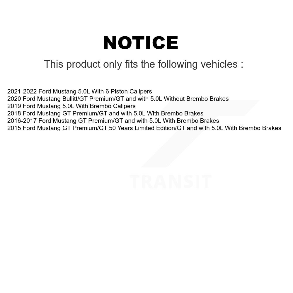 Front Rear Coated Drilled Slotted Disc Brake Rotors Kit For Ford Mustang KD-100573 - Image 2