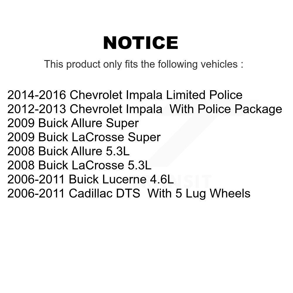 Front Coat Disc Brake Rotors Pair For Buick Lucerne Chevrolet Impala LaCrosse Cadillac DTS KG-100042 - Image 2