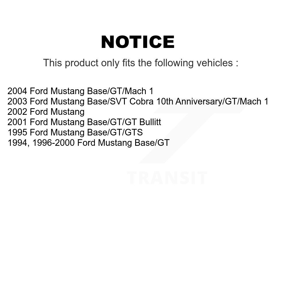 Rear Coated Disc Brake Rotors Pair For Ford Mustang KG-100424 - Image 2