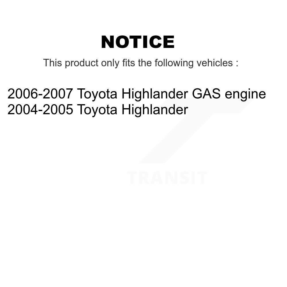 Front Rear Coated Disc Brake Rotors Kit For Toyota Highlander KG-100945 - Image 2