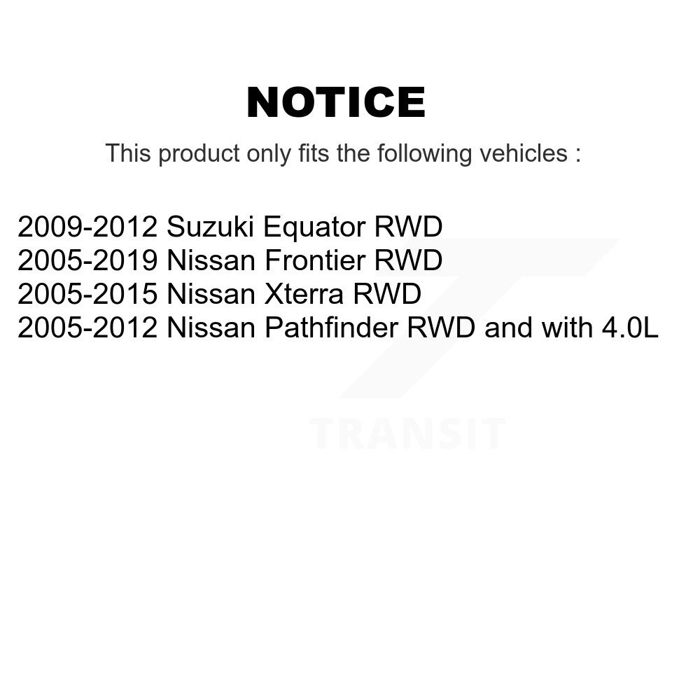 Front CV Axle Shaft And Bearing Kit For Nissan Frontier Pathfinder Xterra Suzuki Equator KN7-100471 - Image 2