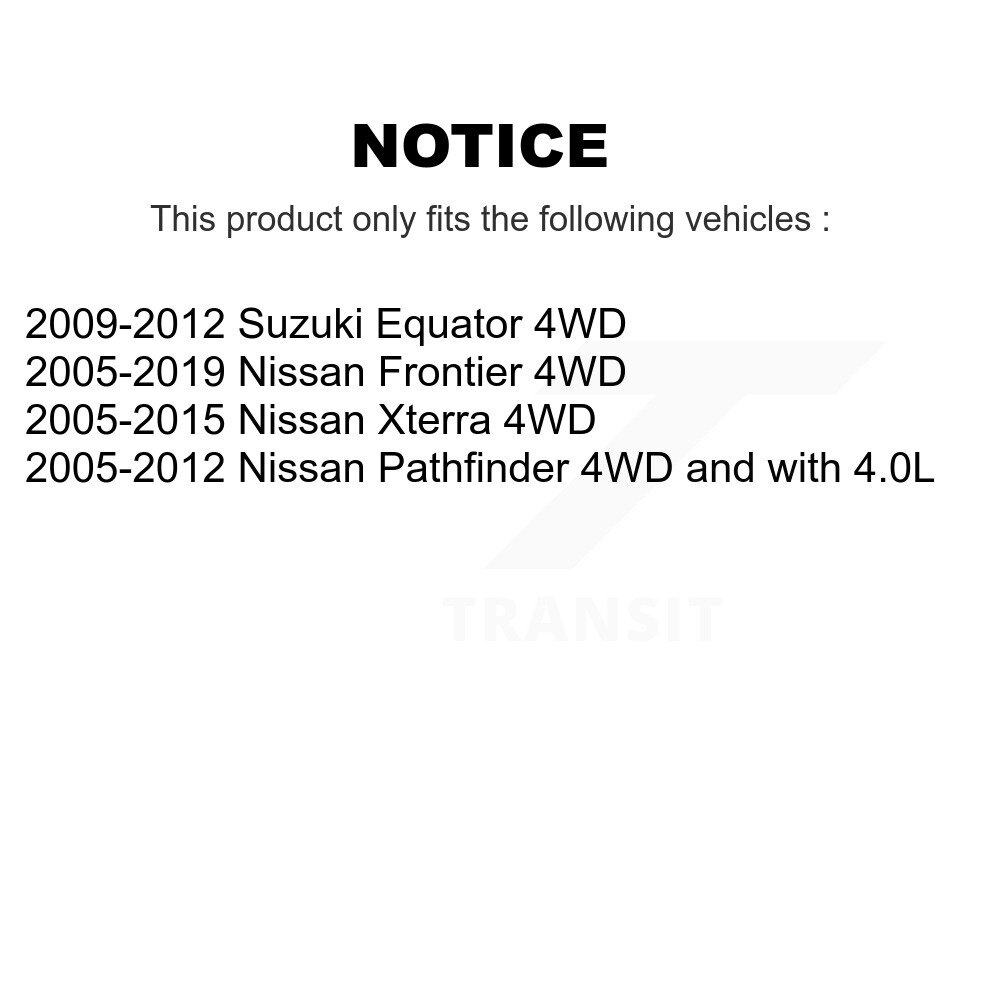 Front CV Axle Shaft And Bearing Kit For Nissan Frontier Pathfinder Xterra Suzuki Equator KN7-100472 - Image 2