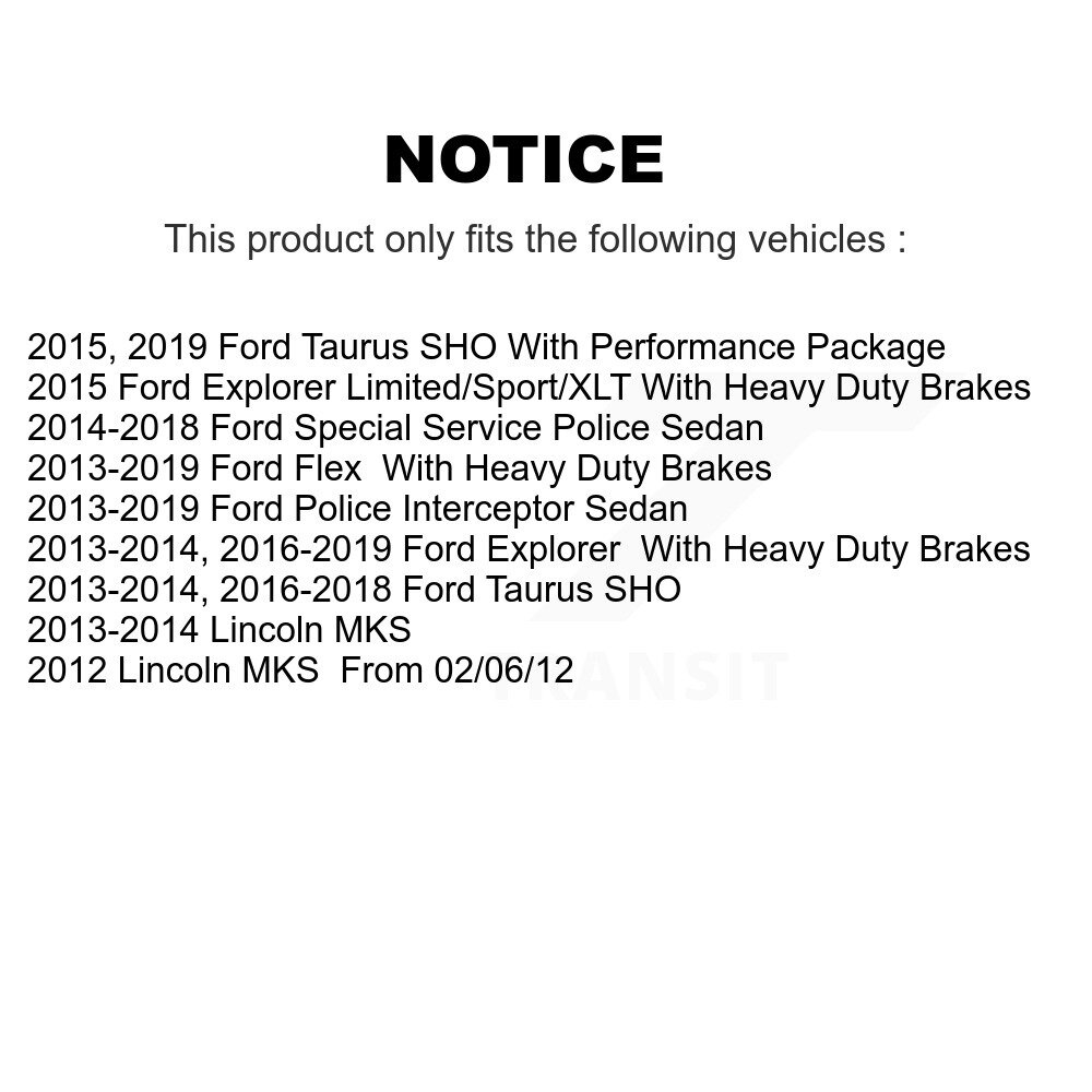 Front Semi-Metallic Rear Ceramic Disc Brake Pads Kit For Ford Explorer Flex Taurus Police KNF-100152 - Image 2