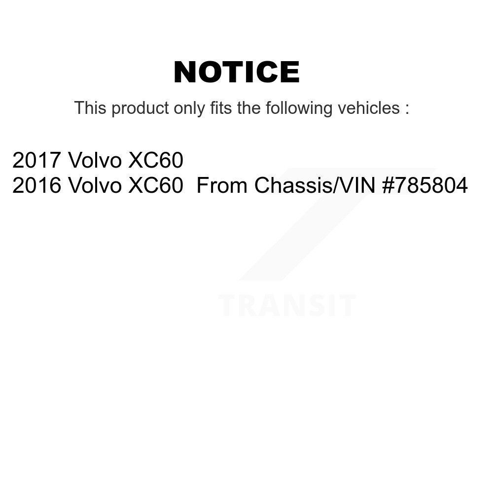 Front Ceramic Rear Semi-Metallic Disc Brake Pads Kit For 2016-2017 Volvo XC60 KNF-101033 - Image 2