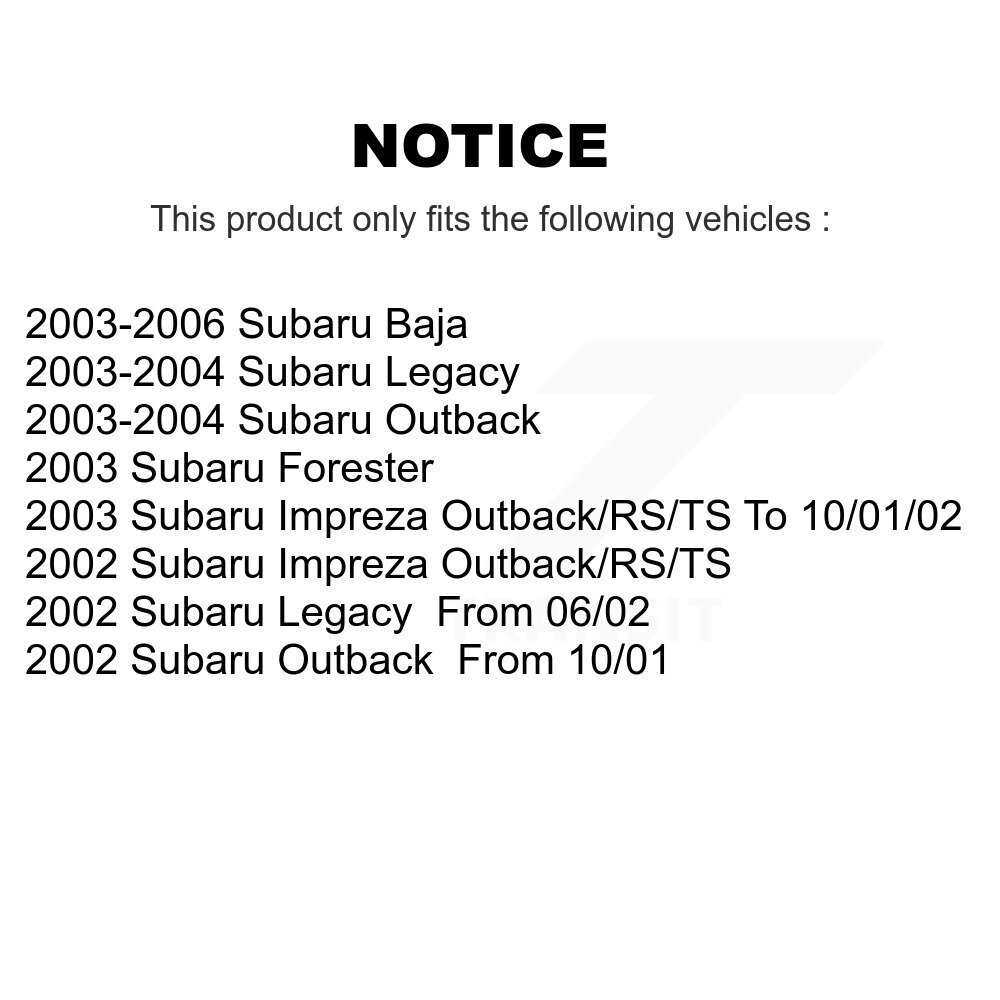 Front Ceramic Rear Semi-Metallic Disc Brake Pads Kit For Subaru Impreza Outback Legacy KNF-101244 - Image 2