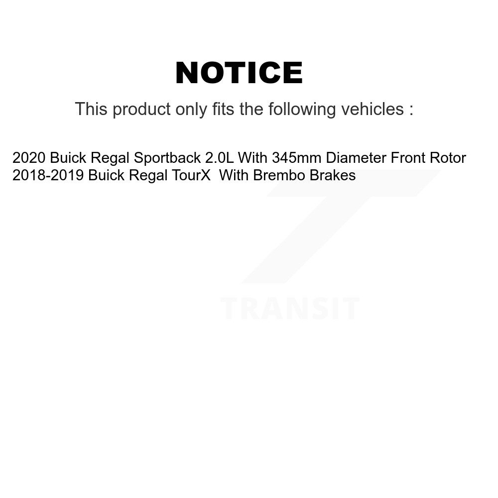 Front Semi-Metallic Rear Ceramic Disc Brake Pads Kit For Buick Regal Sportback TourX KNF-101540 - Image 2