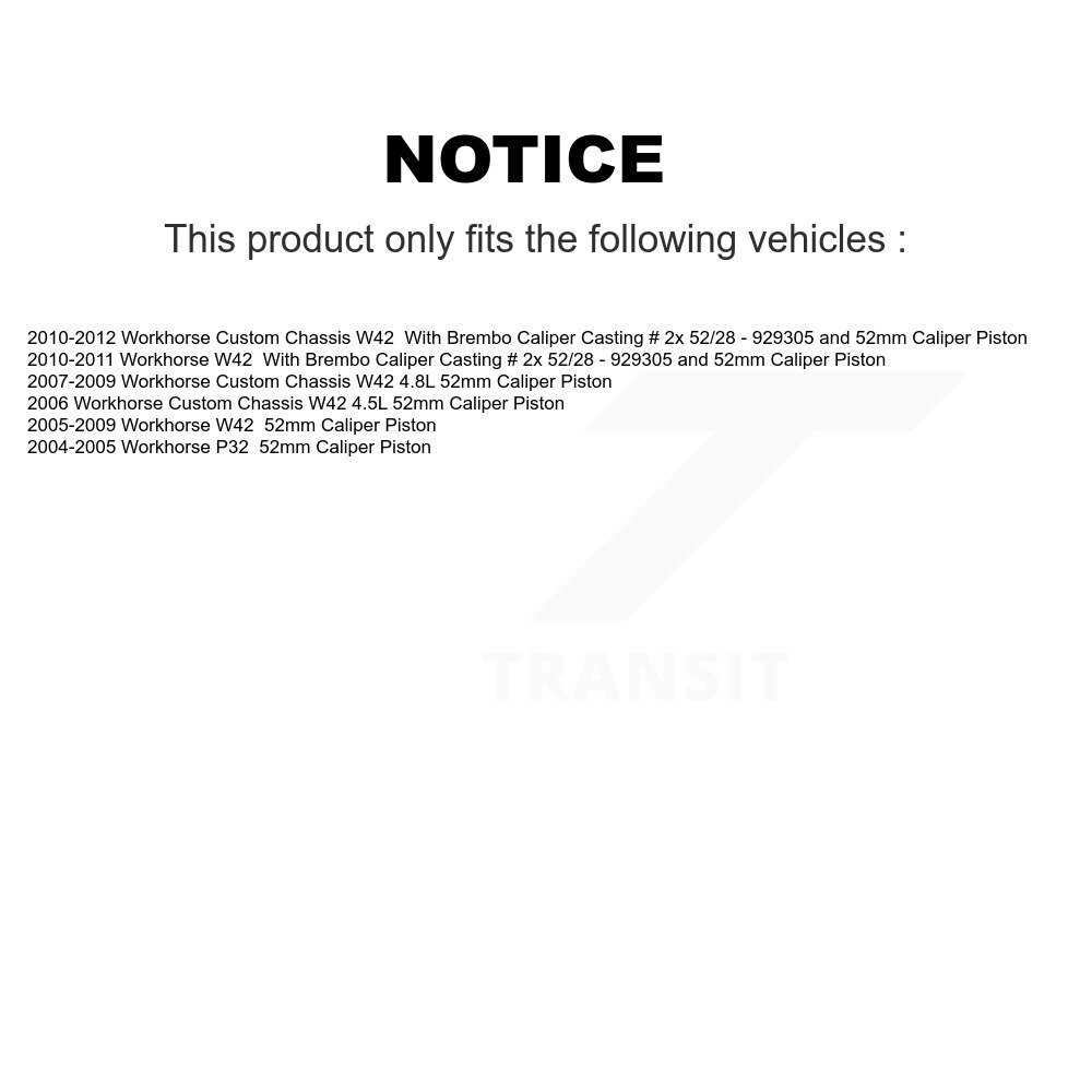 Front Rear Semi-Metallic Disc Brake Pads Kit For Workhorse Custom Chassis W42 P32 KNF-101706 - Image 2