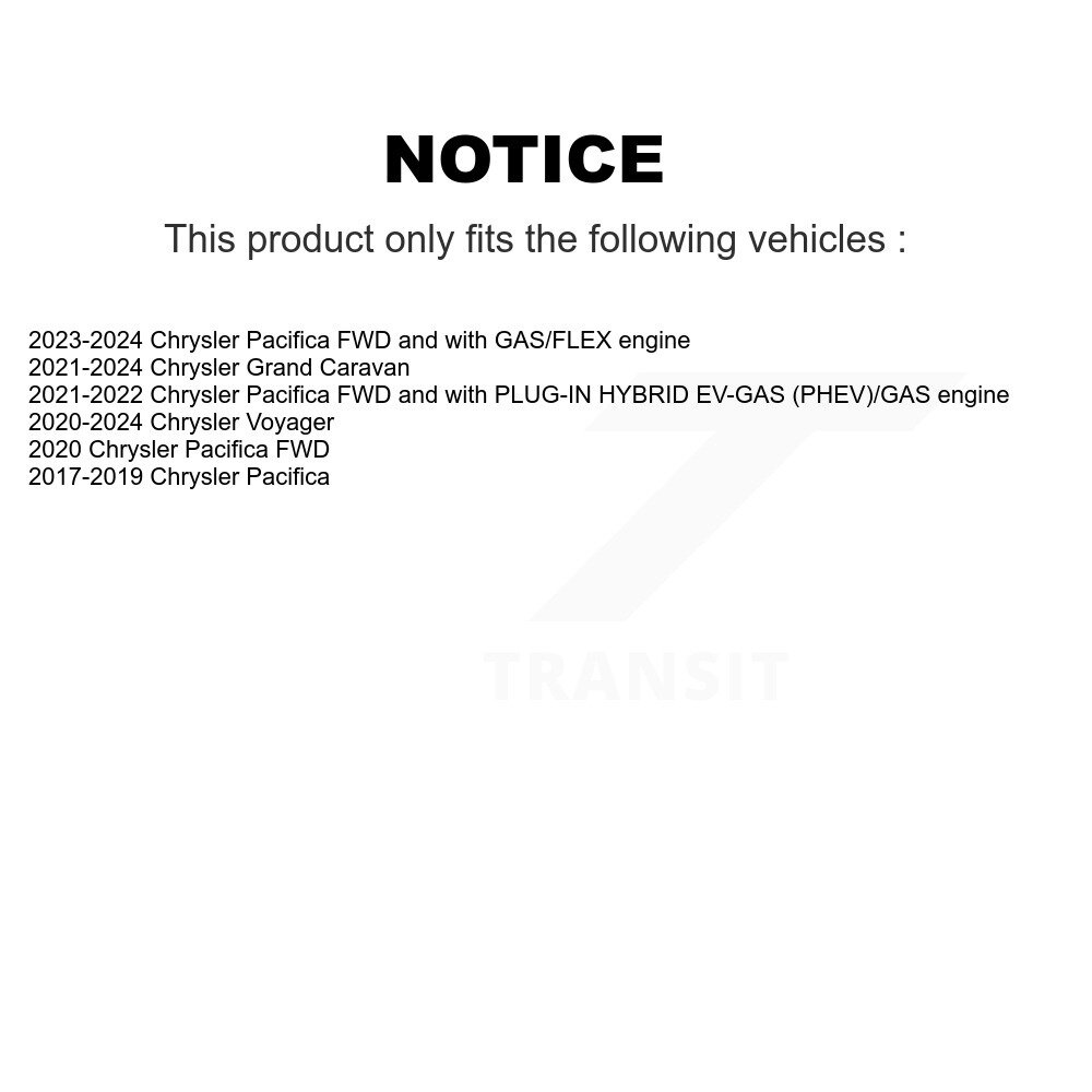 Front Semi-Metallic Rear Ceramic Disc Brake Pads Kit For Chrysler Pacifica Grand Caravan KNF-101791 - Image 2