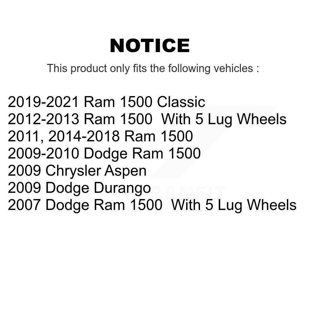 Rear Parking Brake Shoes & Hardware Kit For Ram 1500 Classic Dodge Chrysler Aspen Durango KNH-100092 - Image 2