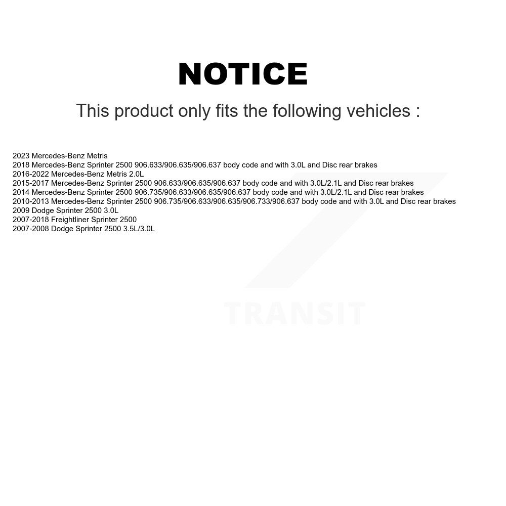 Front Ceramic Disc Brake Pad Extra Wear Sensor Kit For Mercedes-Benz Sprinter 2500 Metris KNW-100581 - Image 2