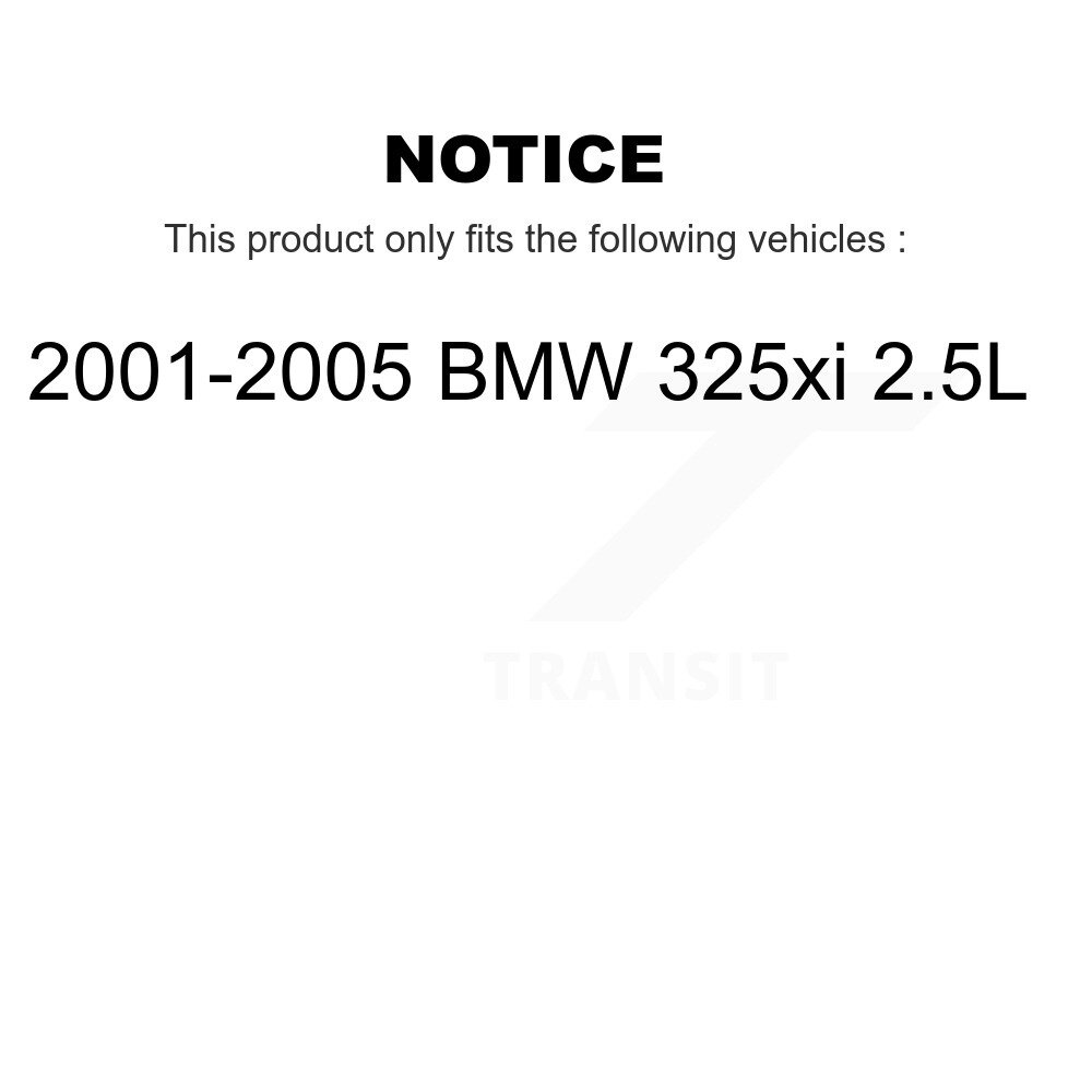 Front Ceramic Disc Brake Pads And Wear Sensors Kit For 2001-2005 BMW 325xi 2.5L KNW-100623 - Image 2