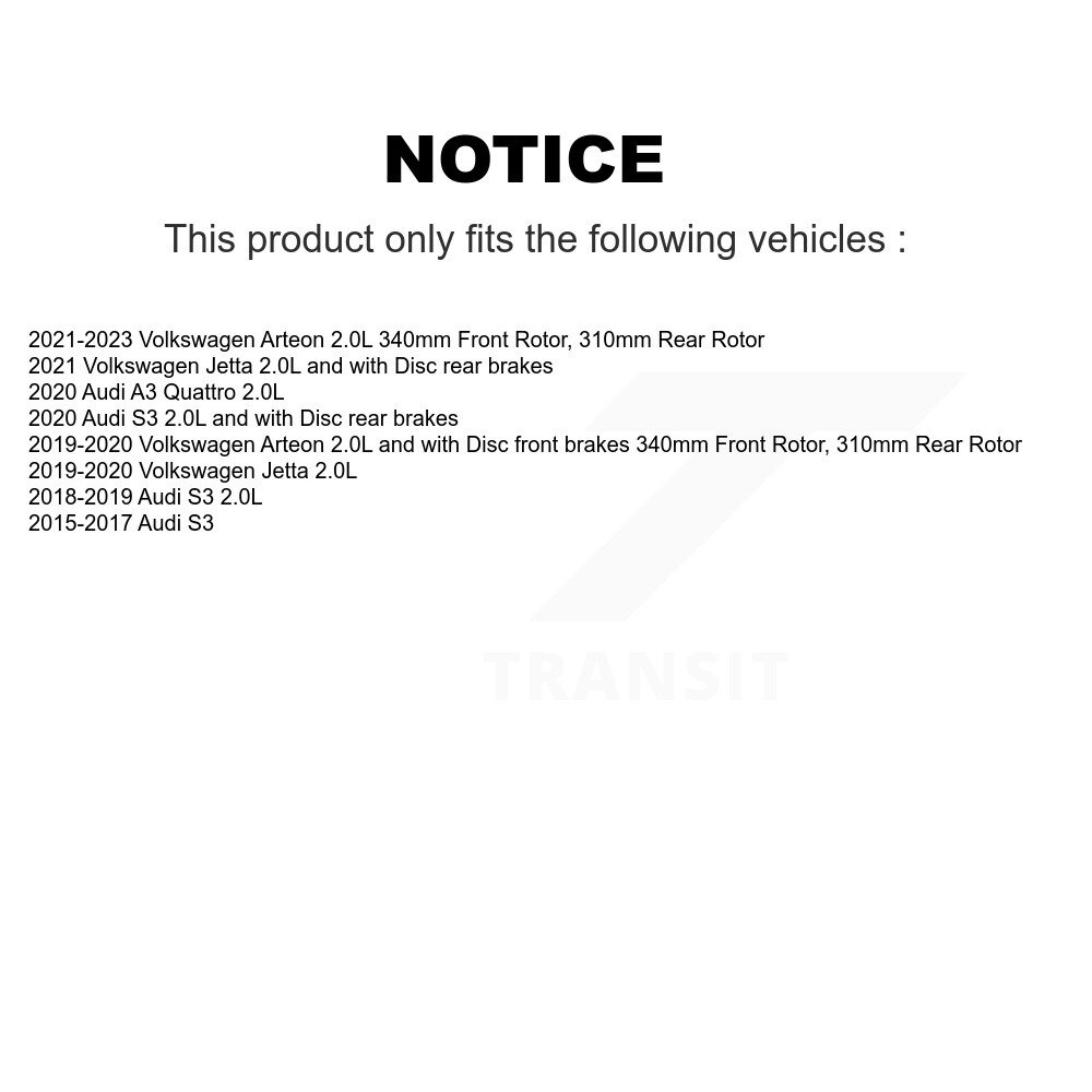 Front Ceramic Disc Brake Pad Extra Wear Sensor Kit For Volkswagen Jetta Arteon Audi S3 A3 KNW-100765 - Image 2