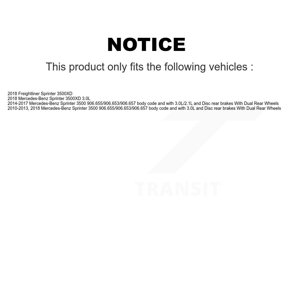 Rear Ceramic Disc Brake Pads Wear Sensor Kit For Mercedes-Benz Sprinter 3500 Freightliner KNW-100896 - Image 2