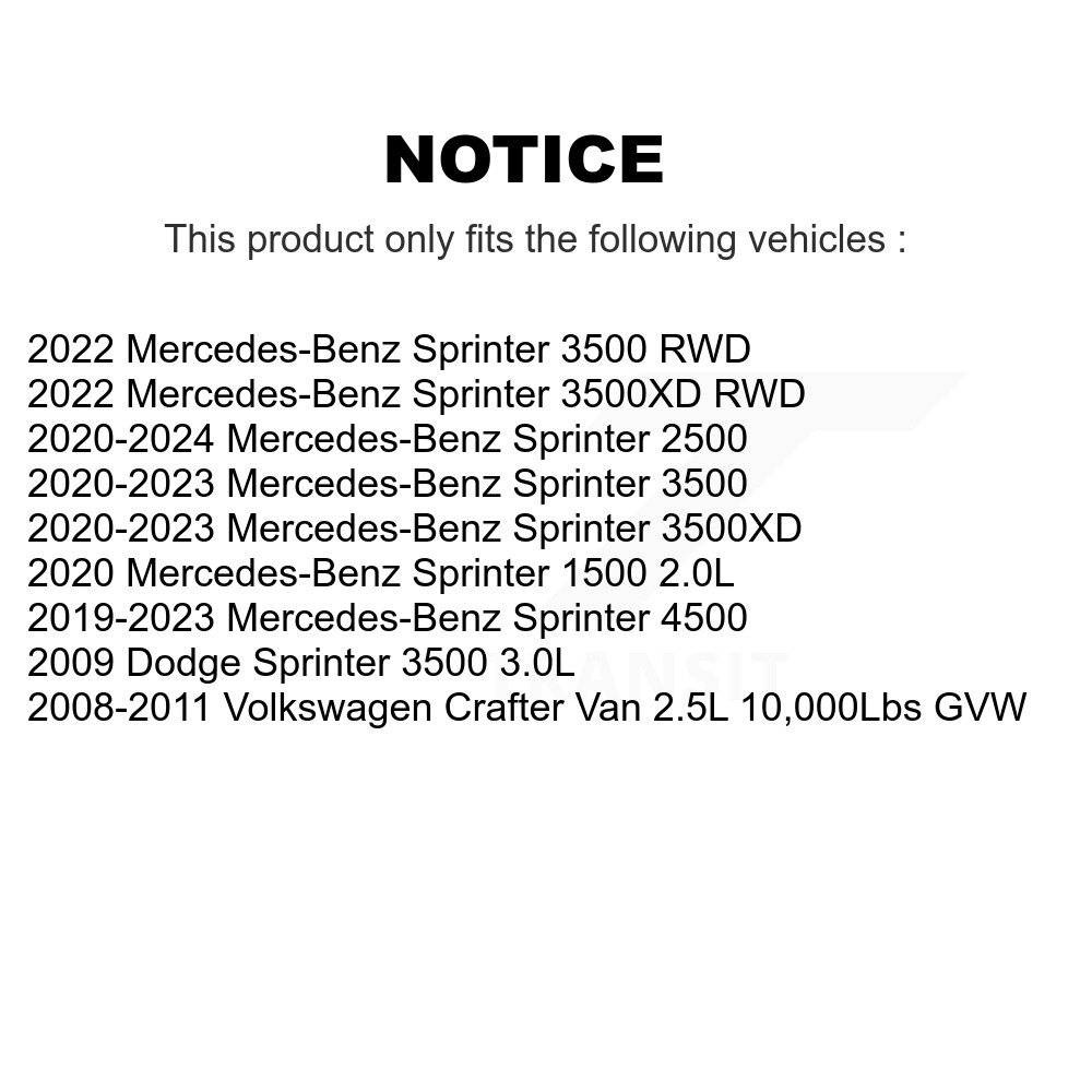 Front Ceramic Brake Pads Wear Sensor Kit For Mercedes-Benz Sprinter 2500 3500 4500 3500XD KNW-101349 - Image 2