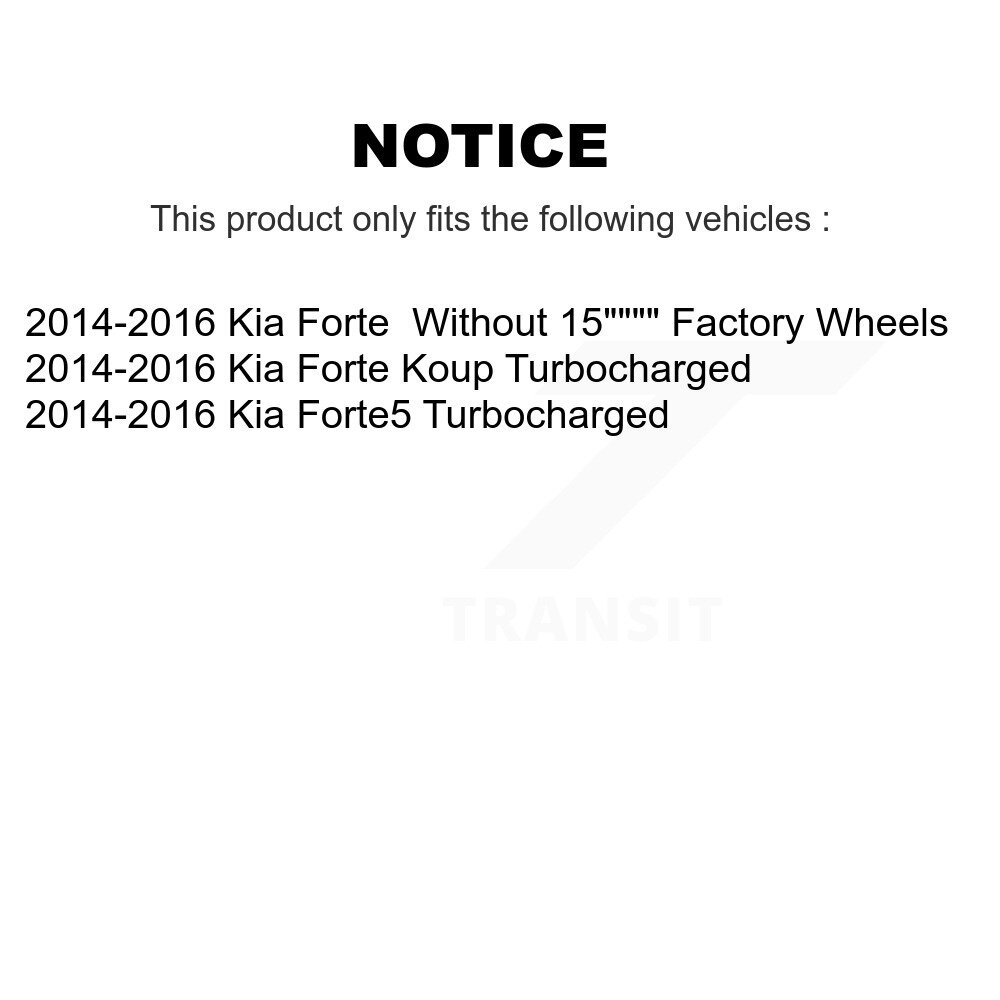 Front Rear Semi-Metallic Brake Pads Kit For 2014-2016 Kia Forte Forte5 Koup KPF-100269 - Image 2