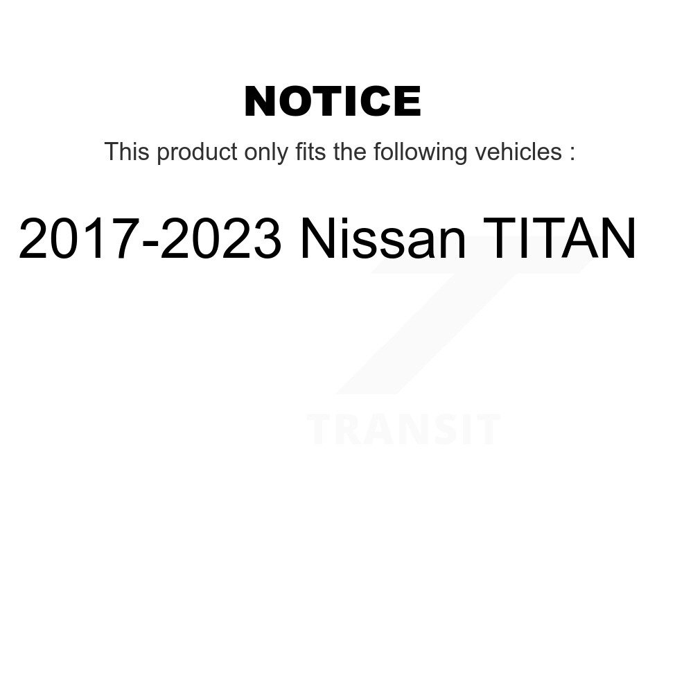Front Rear Semi-Metallic Brake Pads Kit For 2017-2023 Nissan TITAN KPF-100523 - Image 2