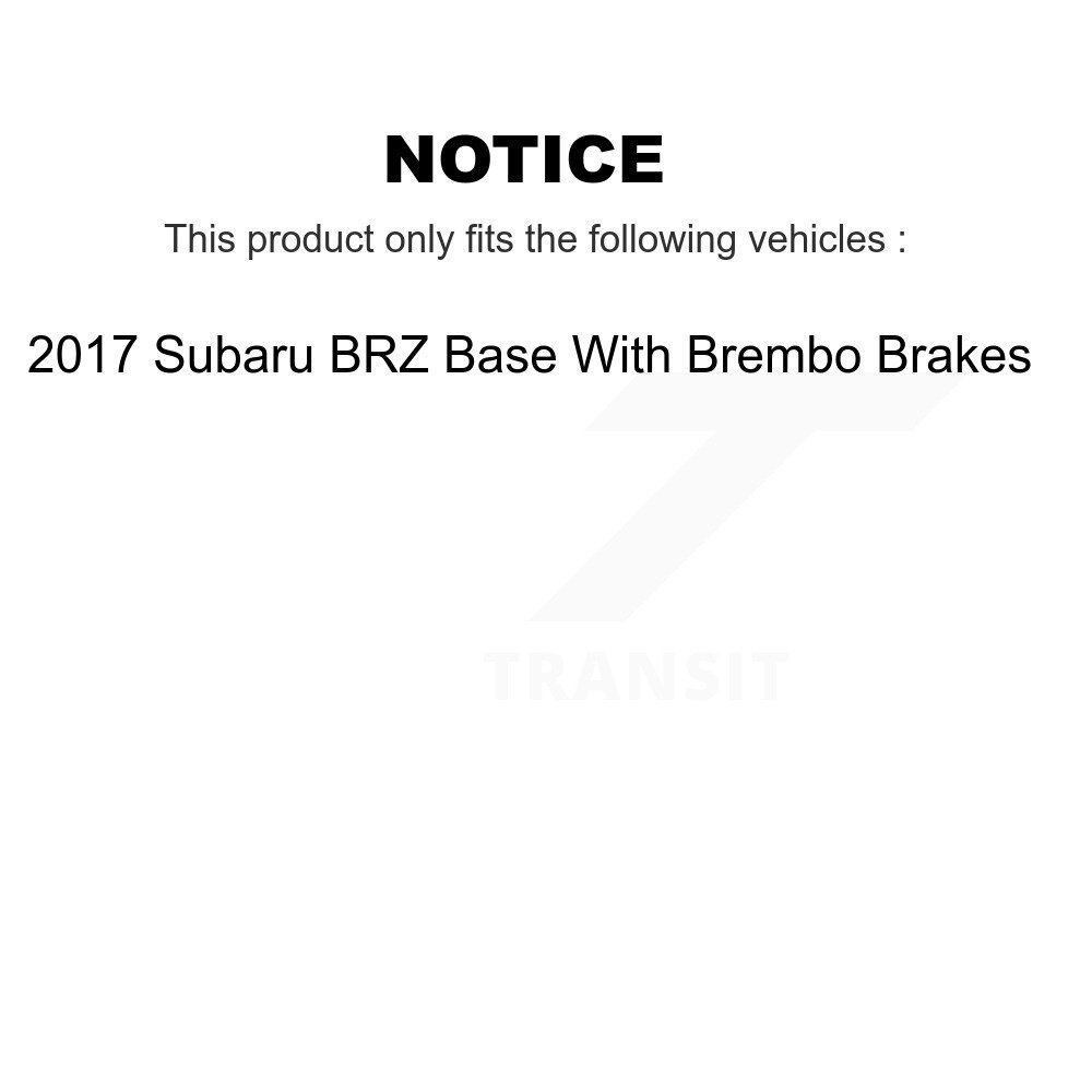 Front Rear Semi-Metallic Brake Pads Kit For 2017 Subaru BRZ Base With Brembo Brakes KPF-100596 - Image 2