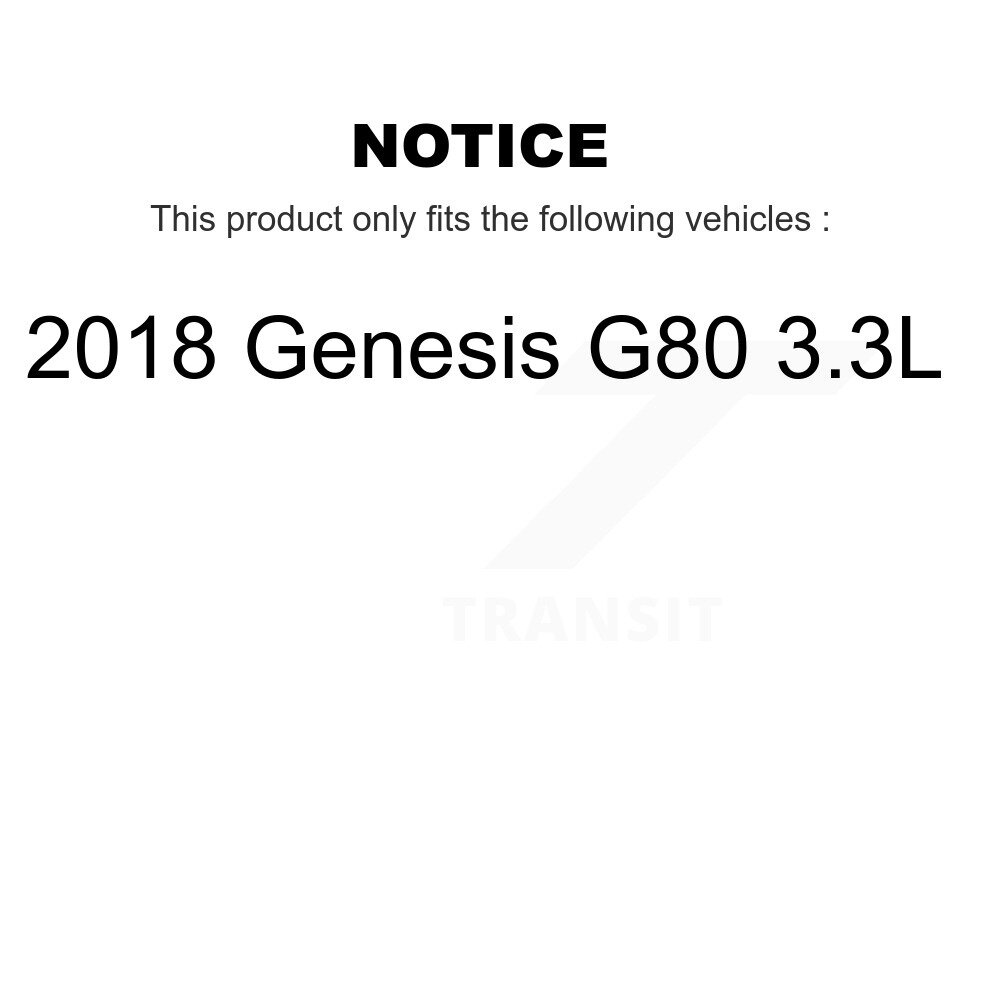 Front Rear Semi-Metallic Brake Pads Kit For 2018 Genesis G80 3.3L KPF-100673 - Image 2
