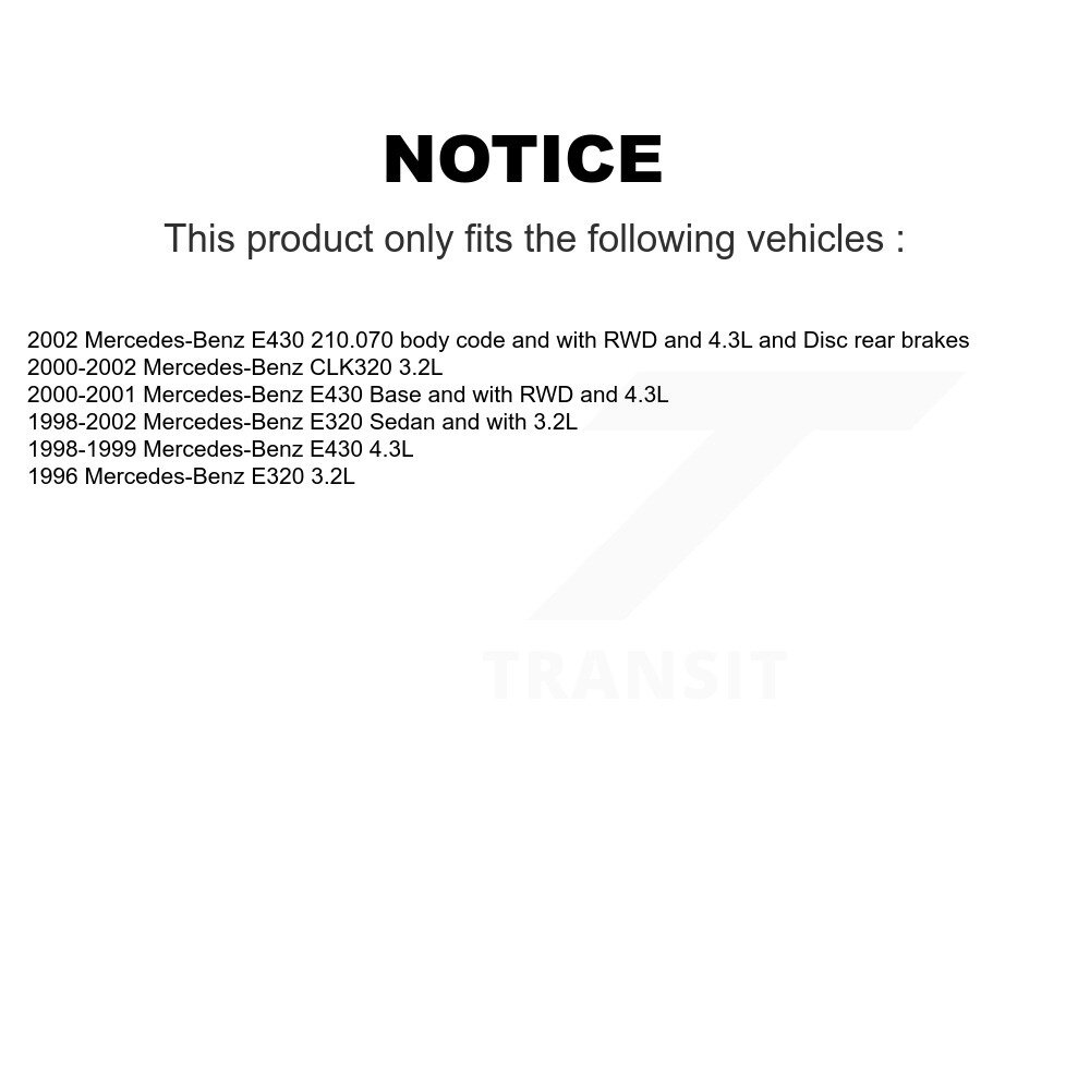 Front Rear Semi-Metallic Brake Pad And Wear Sensor Kit For Mercedes-Benz E320 CLK320 E430 KPW-100174 - Image 2