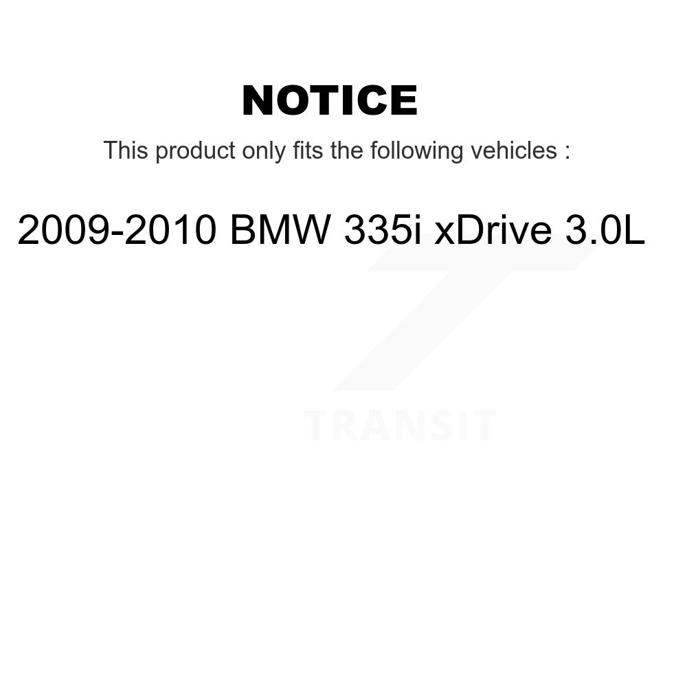 Front Rear Semi-Metallic Brake Pad & Extra Wear Sensor Kit For 09-10 BMW 335i xDrive 3.0L KPW-100200 - Image 2