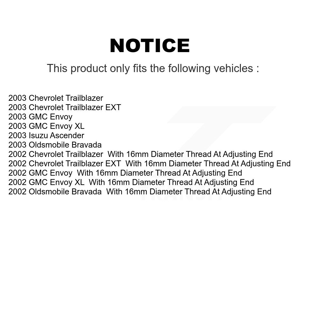 Front Control Arm & Ball Joint Tie Rod End Link Kit (8Pc) For GMC Chevrolet Envoy XL EXT KTR-100593 - Image 2