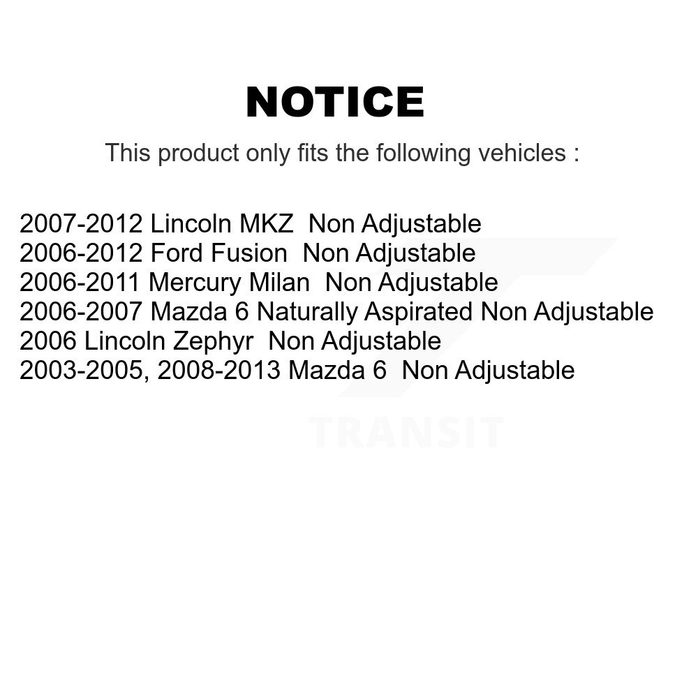 Front Upper Ball Joints Pair For Ford Fusion Mazda 6 Lincoln MKZ Zephyr Mercury KTR-101303 - Image 2