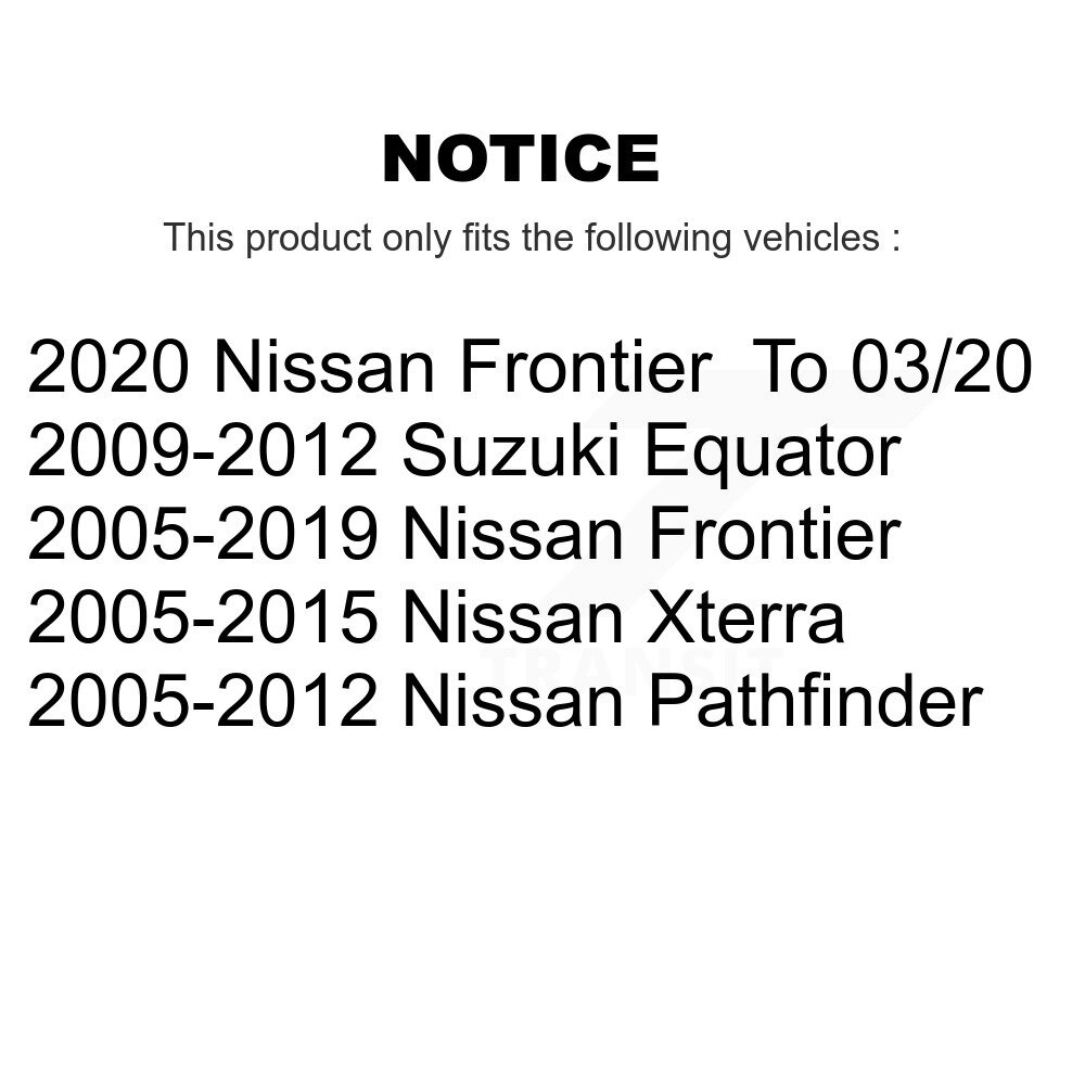 Front Control Arm & Ball Joint Tie Rod End Link Kit (8Pc) For Nissan Frontier Pathfinder KTR-101681 - Image 2
