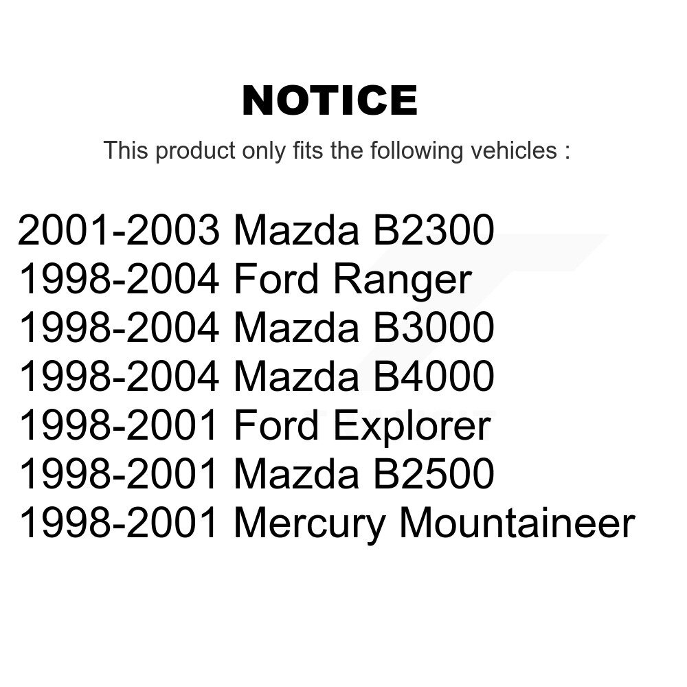 Front Tie Rod End Kit For Ford Ranger Mazda B4000 Explorer B3000 B2300 B2500 Mercury KTR-101873 - Image 2
