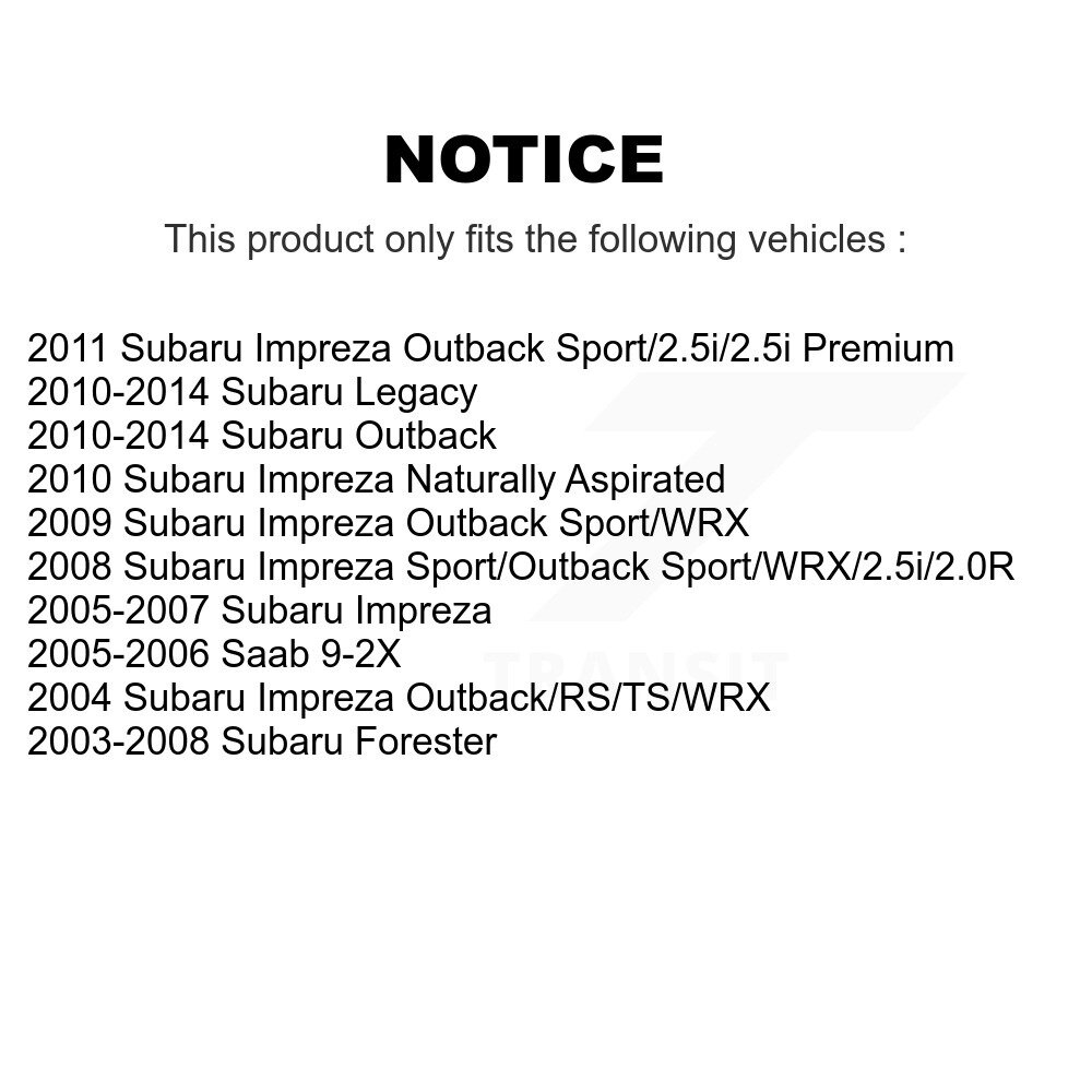 Front Steering Tie Rod End Kit For Subaru Impreza Outback Legacy Forester Saab 9-2X KTR-101894 - Image 2
