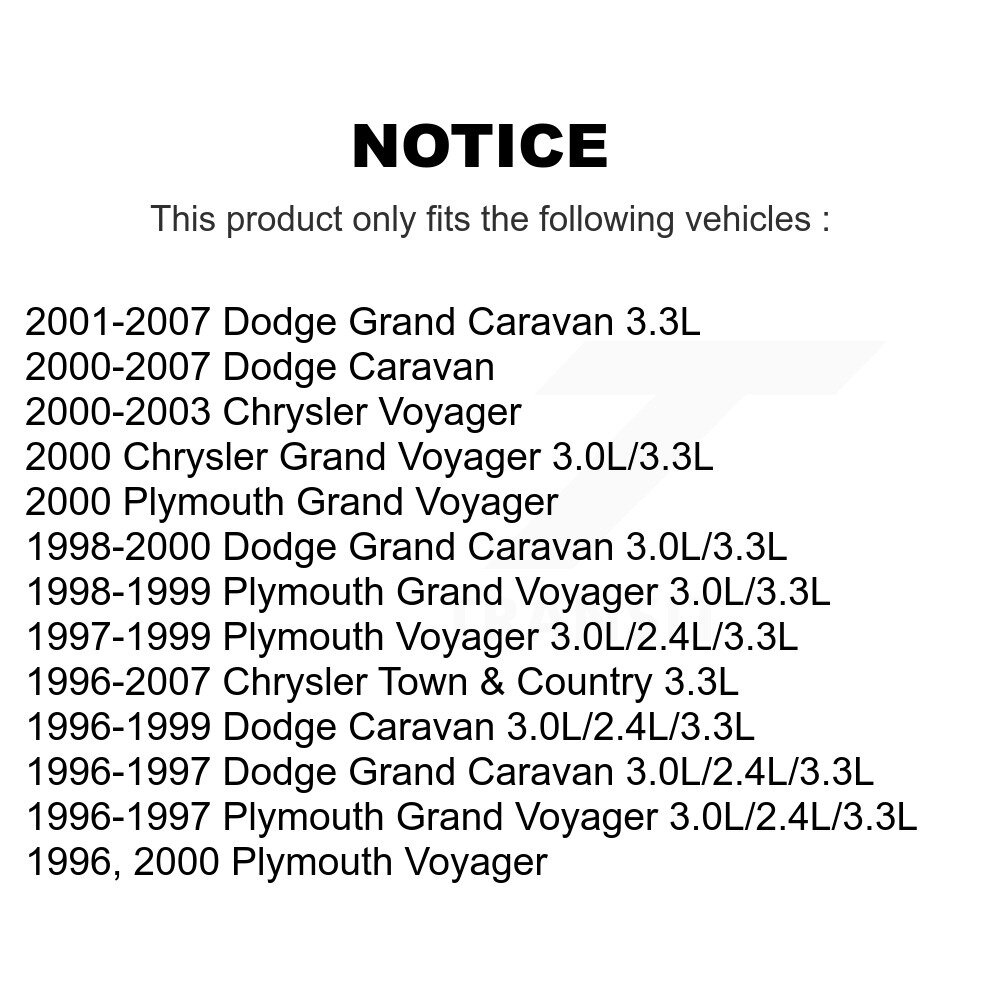 Front Lower Rearward Suspension Control Arm Bushing Pair For Dodge Grand Caravan Chrysler KTR-102253 - Image 2