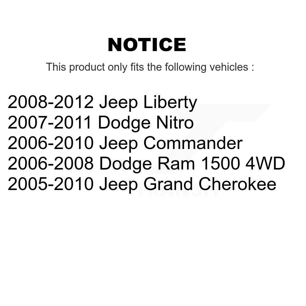 Front Lower Arm At Strut Fork Suspension Bushing Pair For Dodge Ram 1500 Jeep Grand KTR-102279 - Image 2
