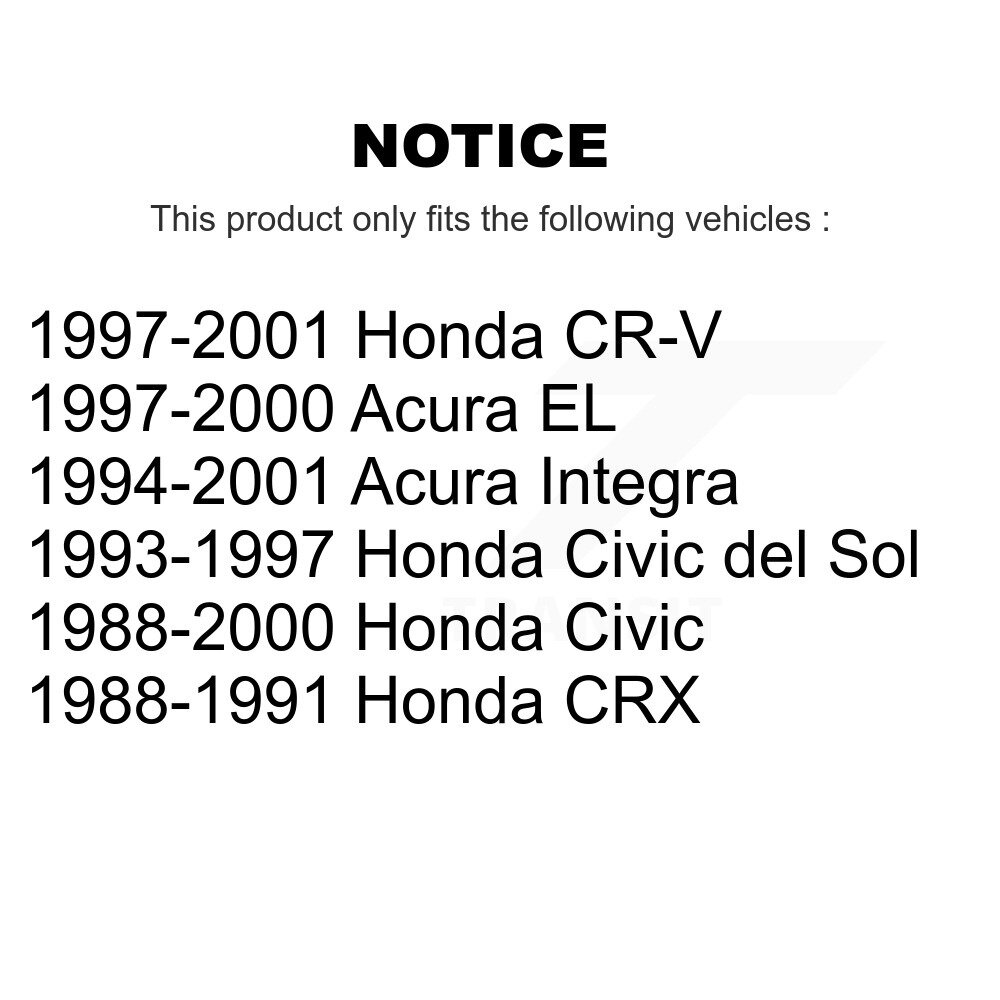 Rear Trailing Arm Bushing Pair For Honda Civic CR-V Acura Integra EL del Sol CRX KTR-102284 - Image 2