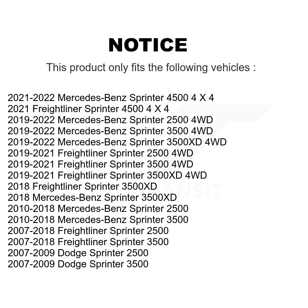 Front Ball Joint & Tie Rod End Kit For Mercedes-Benz Sprinter 2500 3500 Dodge 3500XD 4500 KTR-102310 - Image 2